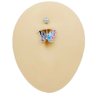 1 Piece Lip Rings Sexy Classic Style Heart Shape Smile Face Butterfly Pure Titanium Titanium Alloy Epoxy Plating Acrylic Rhinestones Glass White Gold Plated Belly Rings