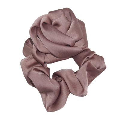 fashion rose solid color cloth hair tie