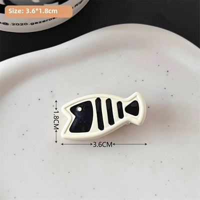 Candy Color Snapper Burned Hair Clip  Sweet Girl's Heart Cute Fish Bangs Clip Student  Hairpin Hair Accessories