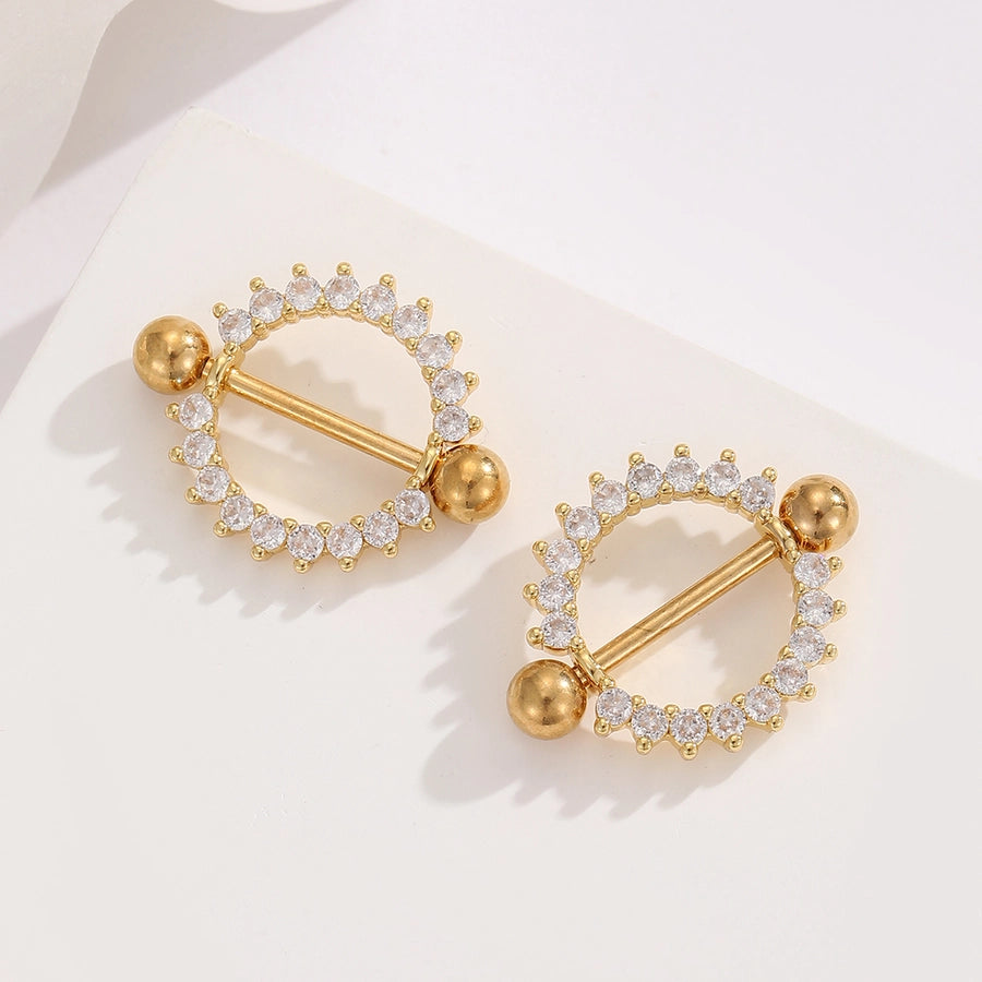 Ear Cartilage Rings & Studs Modern Style Simple Style Round 304 Stainless Steel Inlay Zircon Ear Cartilage Rings & Studs