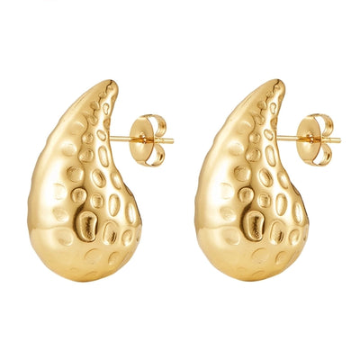 1 Pair Casual Glam Water Droplets Polishing 304 Stainless Steel Steel Gold Plated Ear Studs
