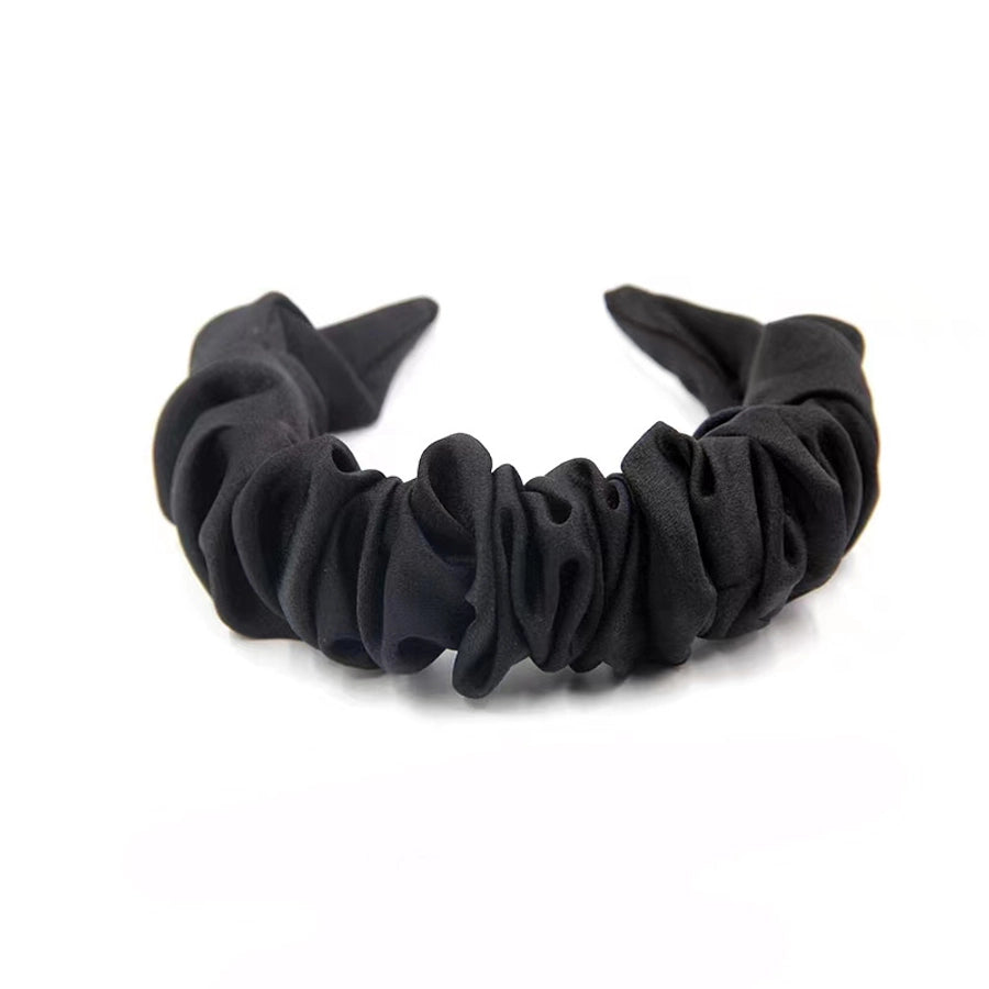 women's simple style solid color cloth pleated hair band