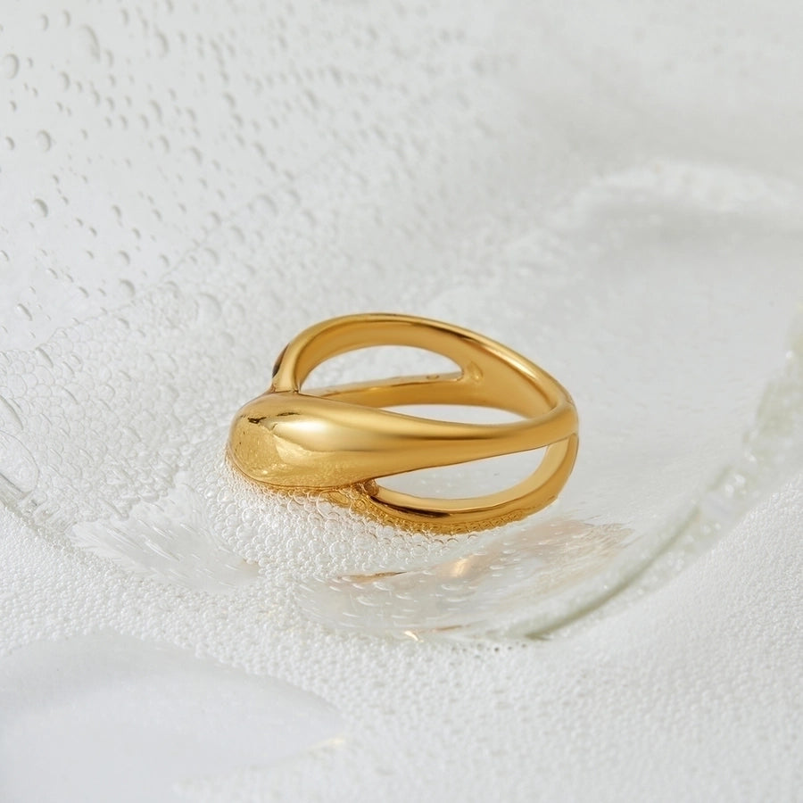 Jewelry Modern Style Artistic Solid Color 316 Stainless Steel  16K Gold Plated White Gold Plated Gold Plated Plating Rings