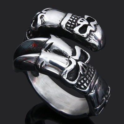 Jewelry Retro Punk Skull 304 Stainless Steel Rings