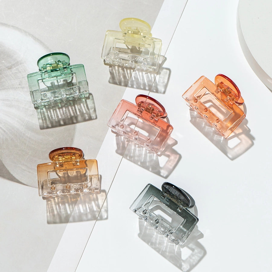 Gradient Small Grab Clip Small Disc Hairpin Environmentally Friendly Acetic Acid Shark Clip Transparent Oval Hair Grab Children's Clip