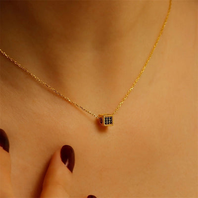 Jewelry Simple Style Geometric Square Titanium Steel Pendant Necklace