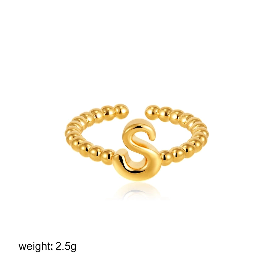 Copper Letter Open Rings