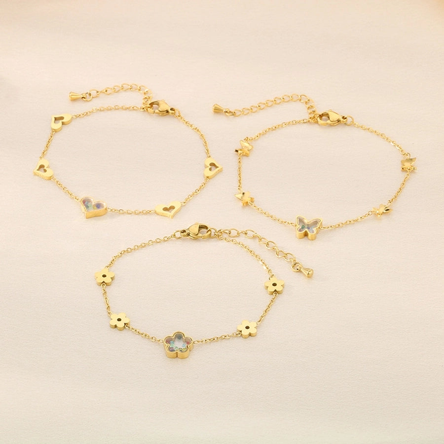 Vintage Style Streetwear Flower 304 Stainless Steel 18K Gold Plated Bracelets In Bulk
