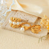 Jewelry Simple Style Classic Style Commute Geometric 304 Stainless Steel Pearl 14K Gold Plated Inlay Rings