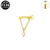 1 Piece Lip Rings Elegant Simple Style Artistic Geometric Pure Titanium Titanium Alloy Zircon 14K Gold Plated Silver Plated Lip Rings Ear Cartilage Rings & Studs