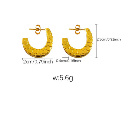 [Whole Titanium Steel] European and American Fashion Minimalist Earrings All-Matching Graceful Titanium Steel Earrings