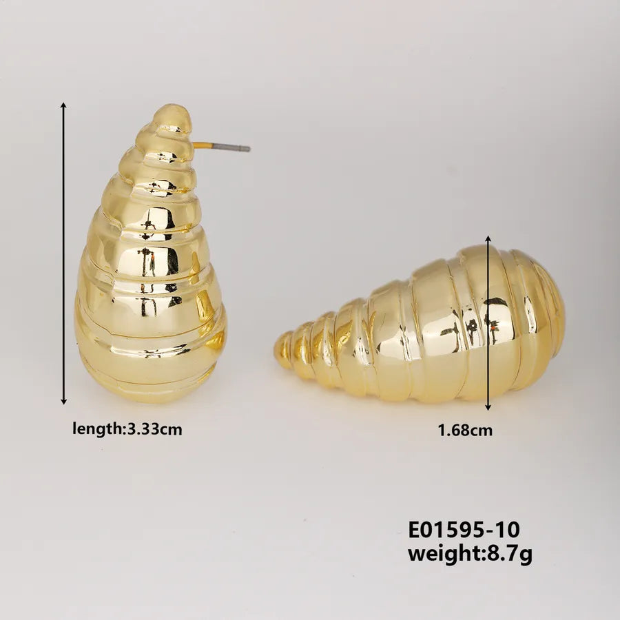 1 Pair Basic Classic Style Geometric Star Heart Shape Irregular CCB K Gold Plated Stud Earrings