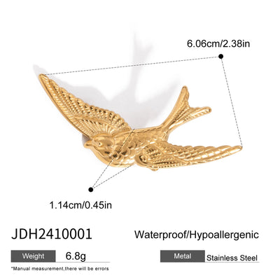 1 Piece 1 Pair Classic Style Swallow 304 Stainless Steel Ear Studs