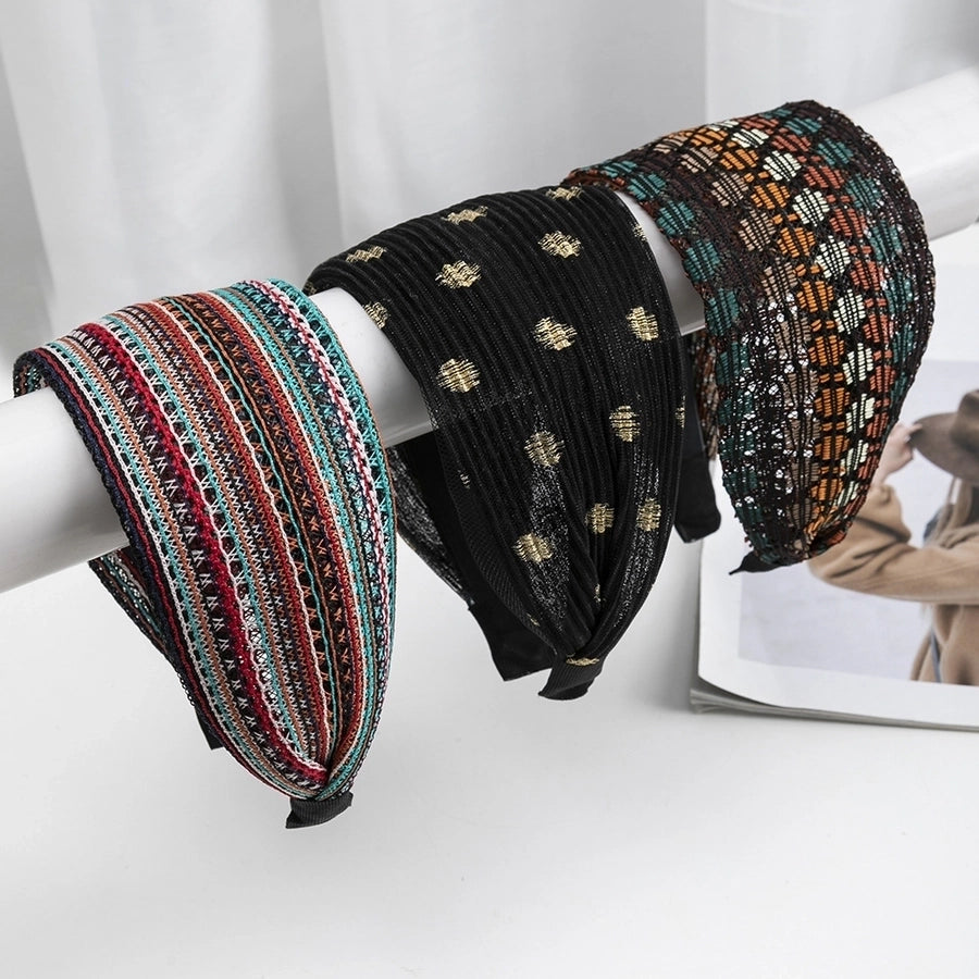 Women's Simple Style Color Block Linen Hair Band