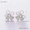 1 Pair Elegant Streetwear Bow Knot Plating Copper Zircon Drop Earrings Ear Studs