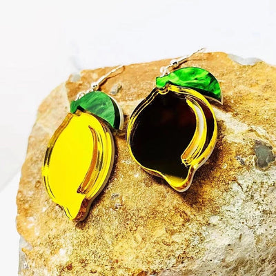 Acrylic Sheet Lemon Earrings Summer Vacation Acrylic Women Jewelry Earrings Trendy Fruit Earrings