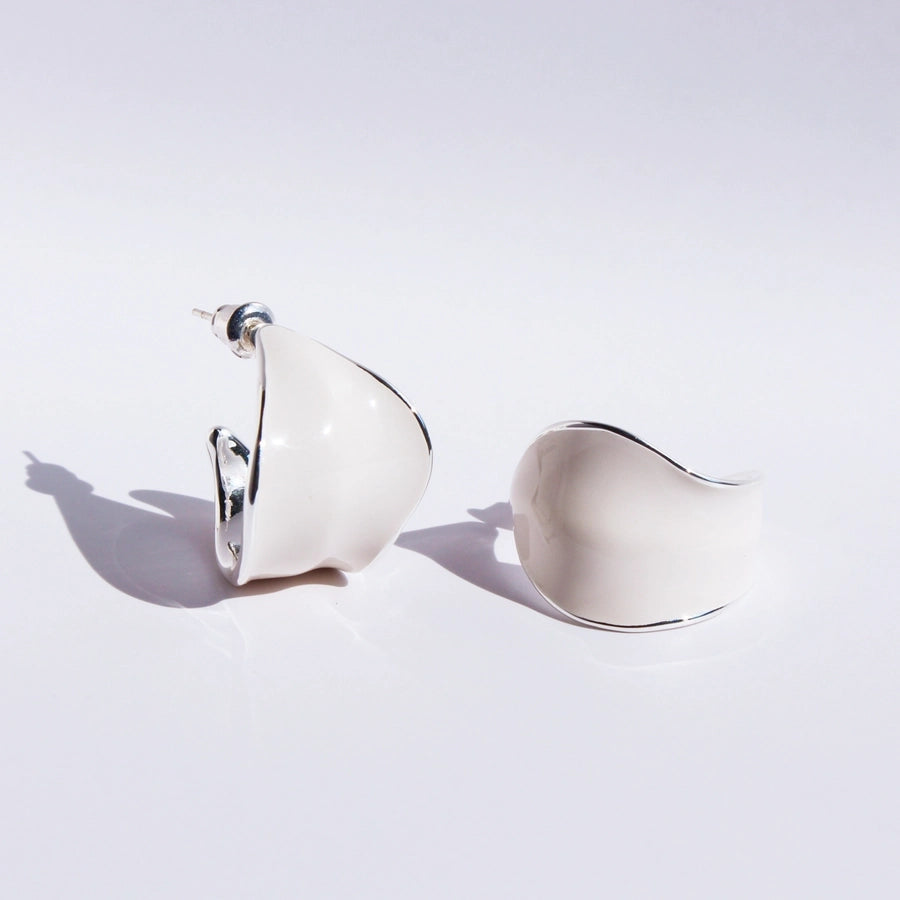 1 Pair Elegant Artistic Commute Geometric Epoxy Brass 24K Gold Plated Earrings