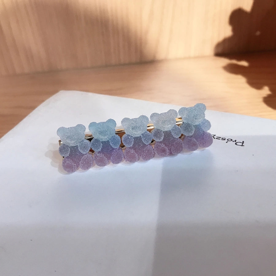 sweet bear alloy soft glue hair clip