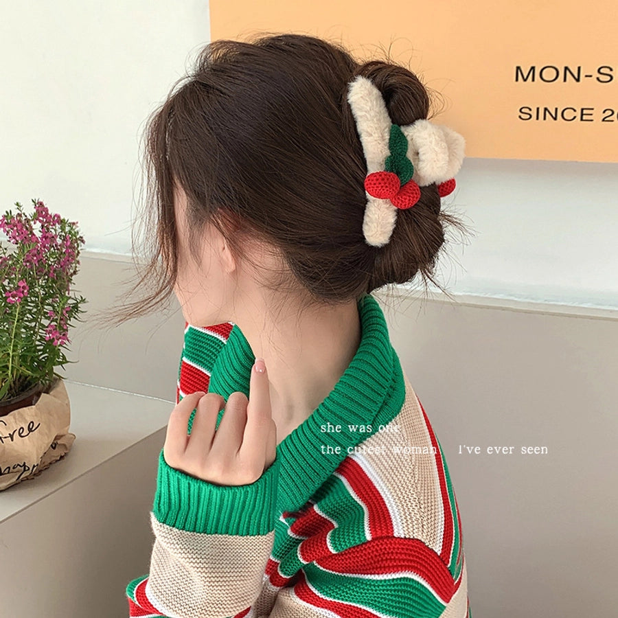 Women's Cute Color Block Cloth Hair Claws