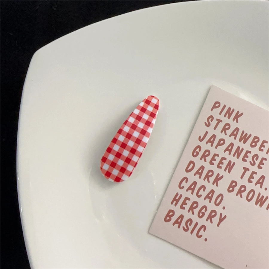 Women's Sweet Plaid Polka Dots Plastic Hair Clip