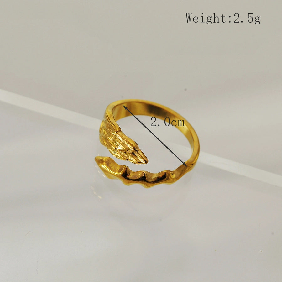 Jewelry Elegant Simple Style Snake 304 Stainless Steel 18K Gold Plated Open Rings