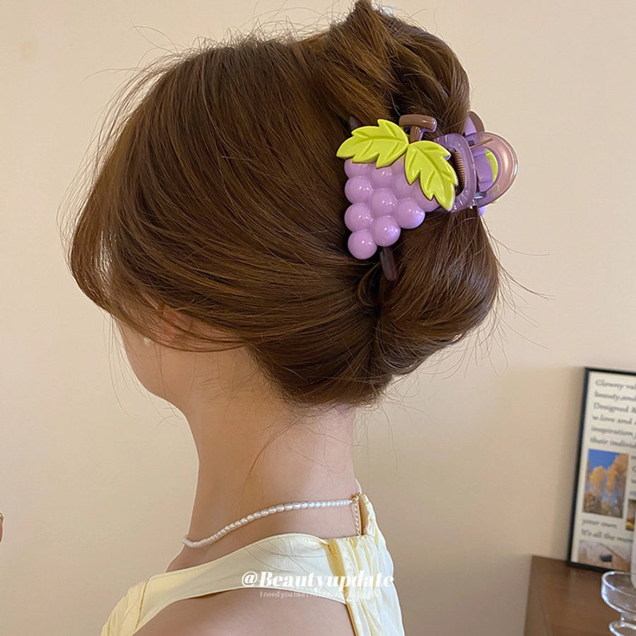 Cute Sweet Women's Fruit Strawberry Arylic Fruit Hair Claws