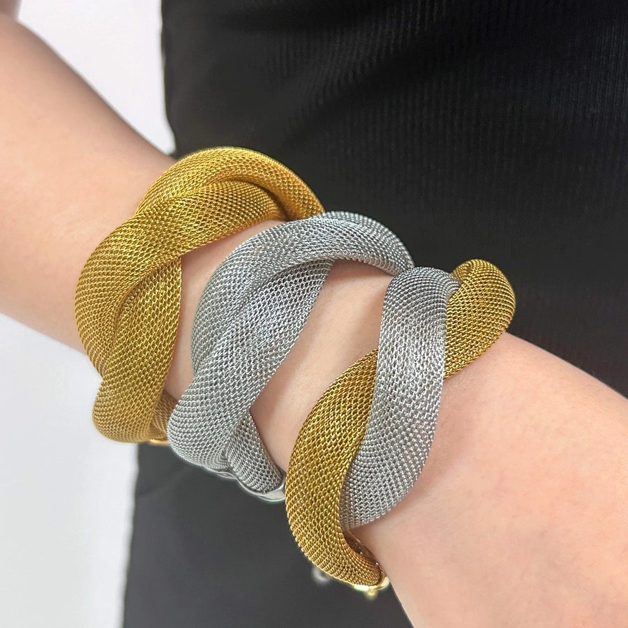 Jewelry Retro Exaggerated Geometric 304 Stainless Steel 18K Gold Plated Bracelets Necklace