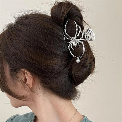 fashion flower metal plating artificial rhinestones hair claws 1 piece