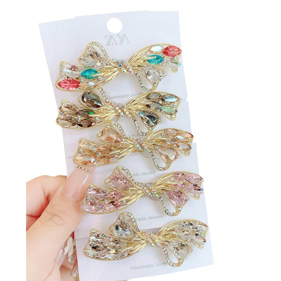 sweet bow knot artificial crystal hair clip
