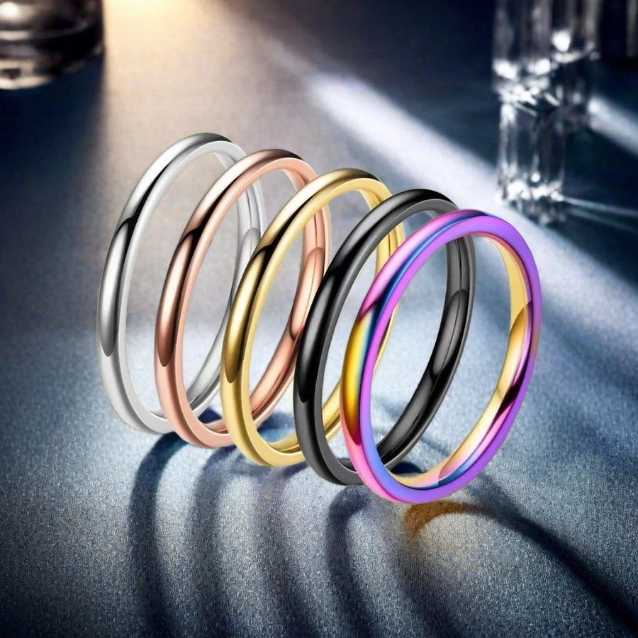 Jewelry Simple Style Geometric Titanium Steel Plating Rings