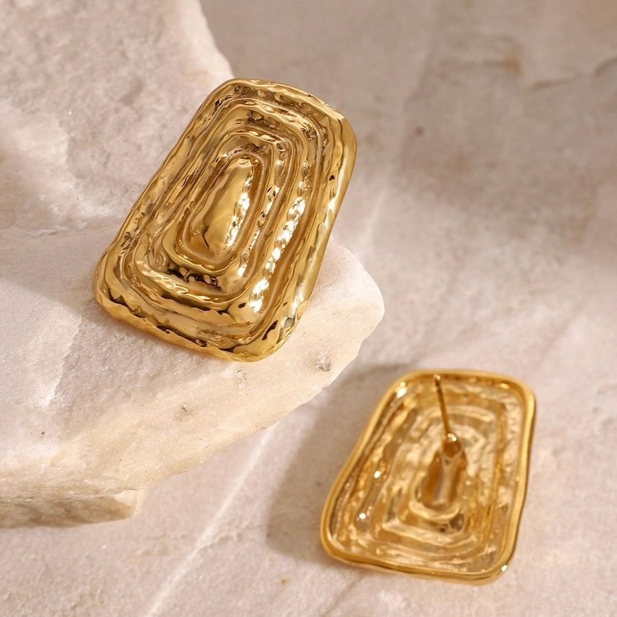 1 Pair Simple Style Classic Style Swirl Pattern Solid Color 304 Stainless Steel Stainless Steel Earrings