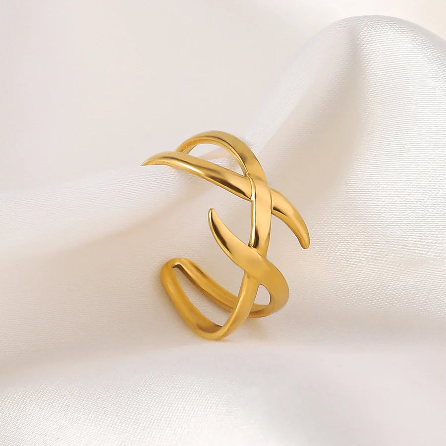 Jewelry Elegant Classic Style Geometric Simple Titanium Steel Open Rings