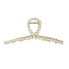 Women's Simple Style Solid Color Metal Plating Inlay Rhinestones Pearl Hair Claws