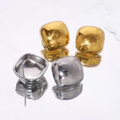 1 Pair French Style Simple Style Classic Style Geometric Polishing Plating 304 Stainless Steel 18K Gold Plated Ear Studs