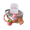 3 Sweet Fresh Ice Cream Color Cartoon Rabbit Flower Color Woven Ponytail Hair Ring Girl Student Hair Rope