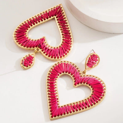 1 Pair Wedding Vacation Simple Style Heart Shape Alloy 16K Gold Plated Drop Earrings