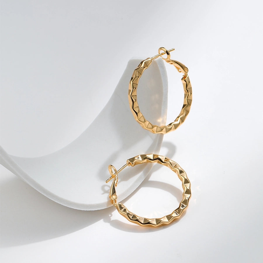 1 Pair Casual Exaggerated Classic Style Circle Plating Copper 18K Gold Plated Earrings