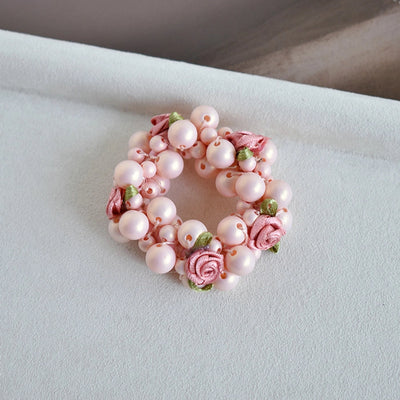 elegant geometric imitation pearl rhinestone hair tie