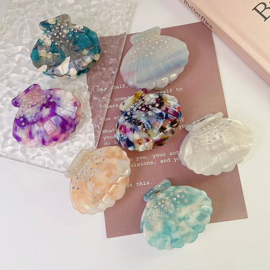 Women's Lady Korean Style IG Style Scallop Shell Acetic acid sheets Hair Claws