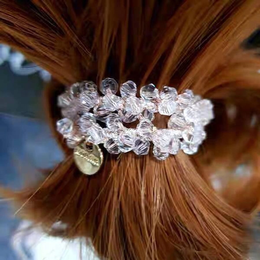 simple style crystal glass hair tie