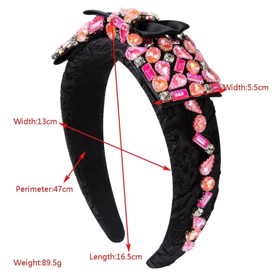 Women's Elegant Luxurious Queen Bow Knot Alloy Cloth Inlay Glass Hair Band