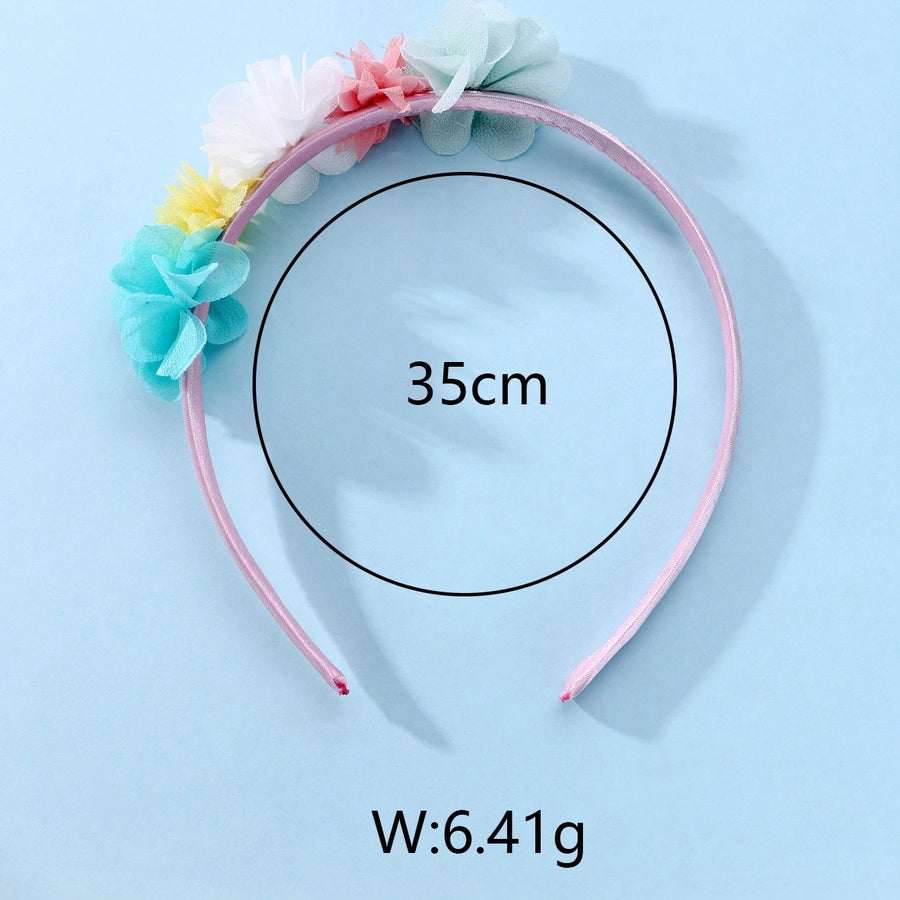 Girl'S Glam Sweet Colorful Floral Lace Cloth Sewing Lace Inlay Hair Band