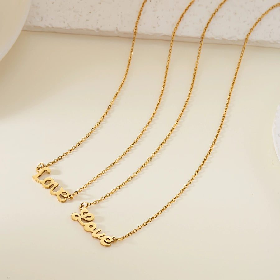 Jewelry Simple Style letter 201 Stainless Steel Necklace