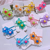 fashion flower mixed materials handmade hair tie 1 pair