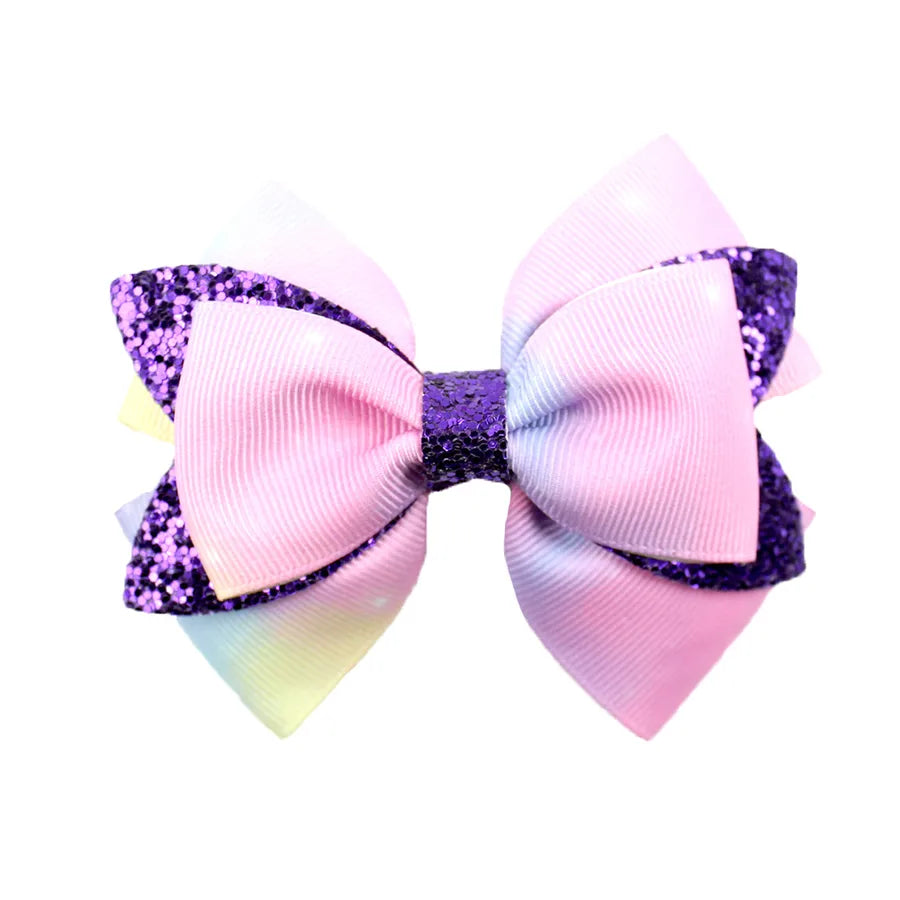 Girl'S IG Style Sweet Bow Knot Cloth Sequins Hair Clip