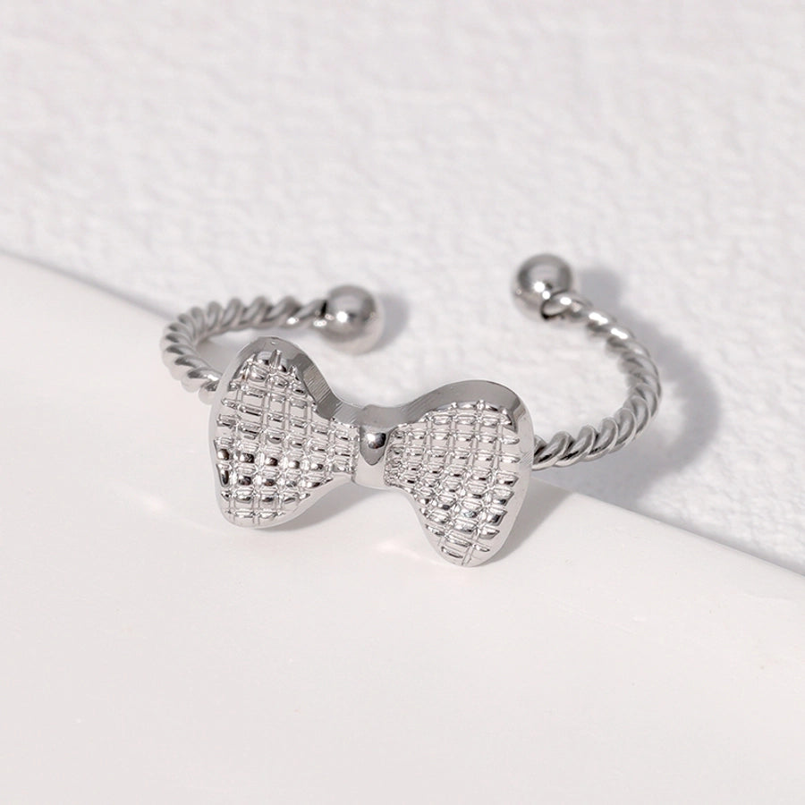 Jewelry Sweet Simple Style IG Style Bow Knot 304 Stainless Steel 18K Gold Plated Stainless Steel Rings