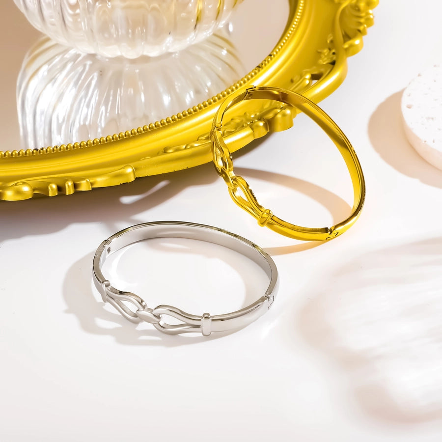 Vintage Style Simple Style Streetwear Geometric 304 Stainless Steel Bangle In Bulk