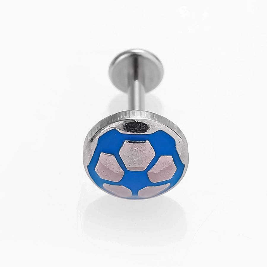 1 Piece Lip Rings Cute Football Fish 316L Stainless Steel  Polishing Epoxy Lip Rings Ear Cartilage Rings & Studs Nose Rings & Studs