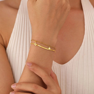 Simple Style Geometric 304 Stainless Steel cable chain snake chain Bracelets In Bulk