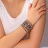 IG Style Geometric 304 Stainless Steel 18K Gold Plated Zircon Tennis Chain Bracelets In Bulk